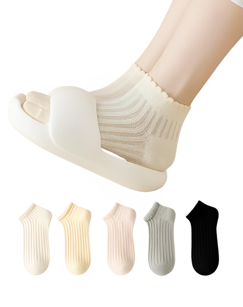 Women's Casual Ankle Socks Comfortable Foot Socks Fashion Design 5 Pairs + 1 Gift 6 Pairs Full Size (34-41)
