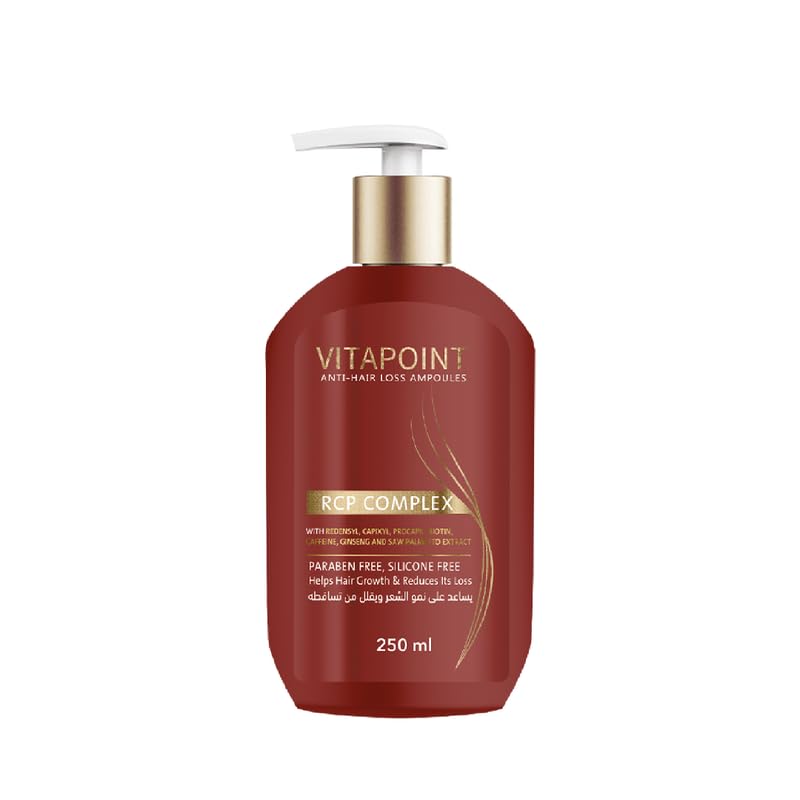 MelanoPharma Vitapoint Anti Hair Loss Shampoo, RCP Complex, Paraben Free, Silicone Free, 250 ml