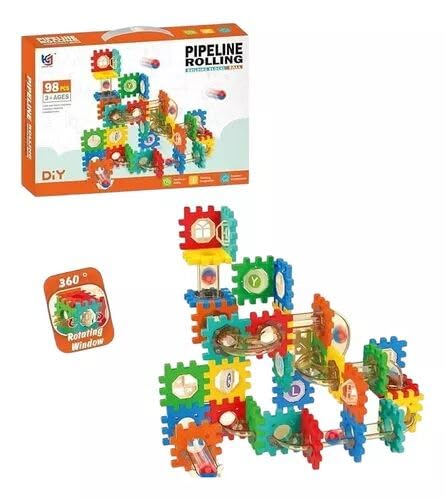 Next store Geometry Blocks Set 98 Pcs Gears, Tubes and Mazes - Interactive Building Toy for Kids to Develop Creativity and Engineering Skills