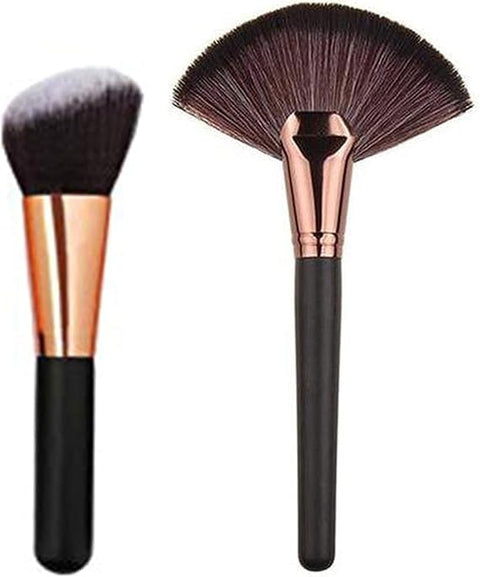 Makeup Brush 2 Pcs From Industrial Goat Hair For Powder and High Line and Blusher