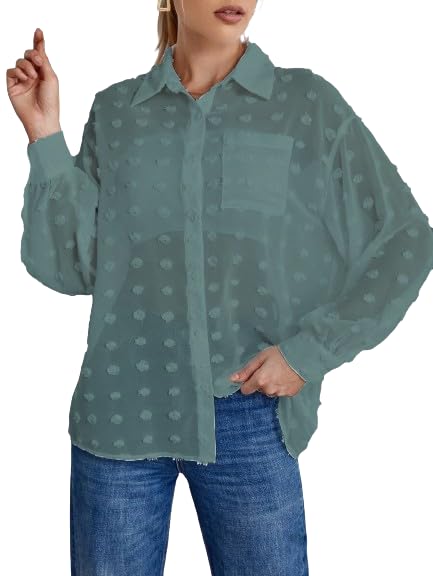 Sun Set Women's Pocket Pocket Chiffon Blouse - Modern and Elegant Design Small Twill