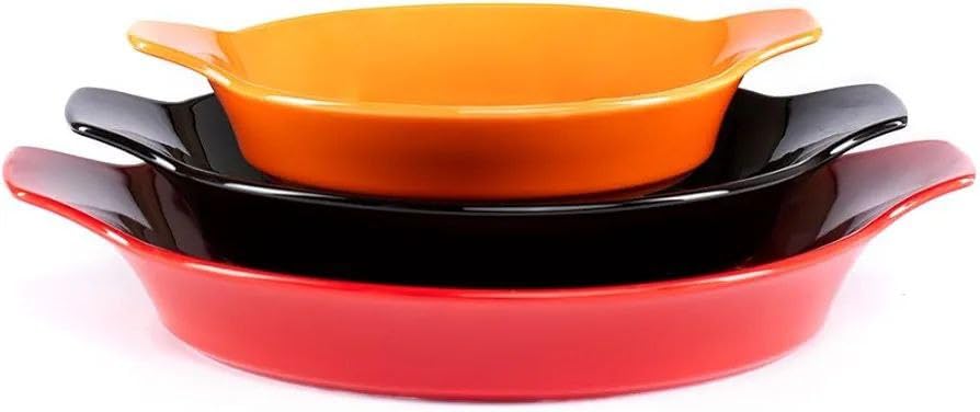 Next Store 3 in 1 Thermal Porcelain Frying Pan Set for Cooking and Serving, Excellent Heat Distribution and Healthy Surface, Multi Size for Everyday Kitchen Use, Practical and Modern Design