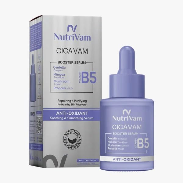 Nutrifam Vitamin B5 Booster Serum, Antioxidant, Soothing & Softening, Centella, Mushroom & Propolis Extract