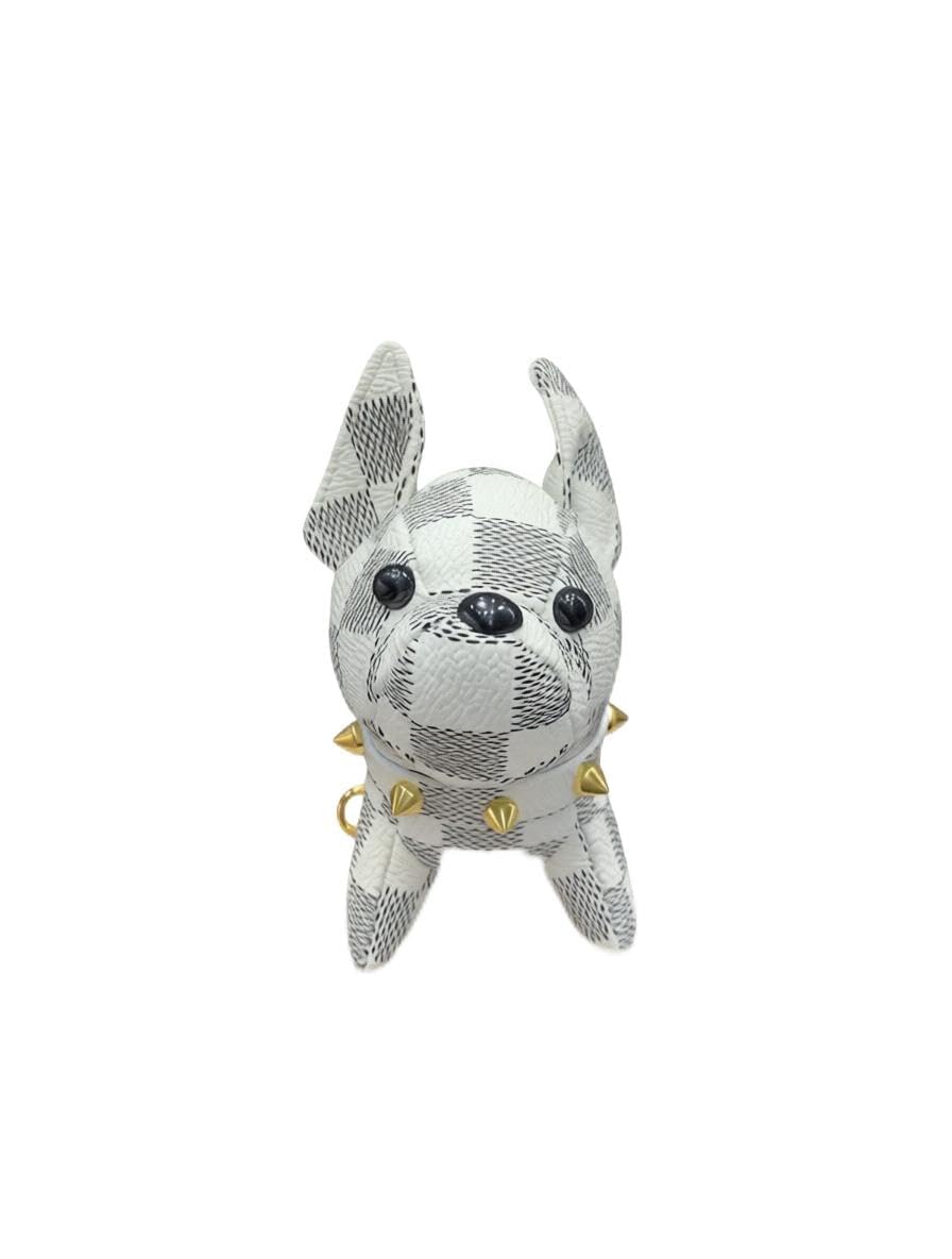 Leather Keychain Dog - Elegant French Bulldog-shaped charm crafted from premium leather and plush cotton, designed for stylish bags and daily carry