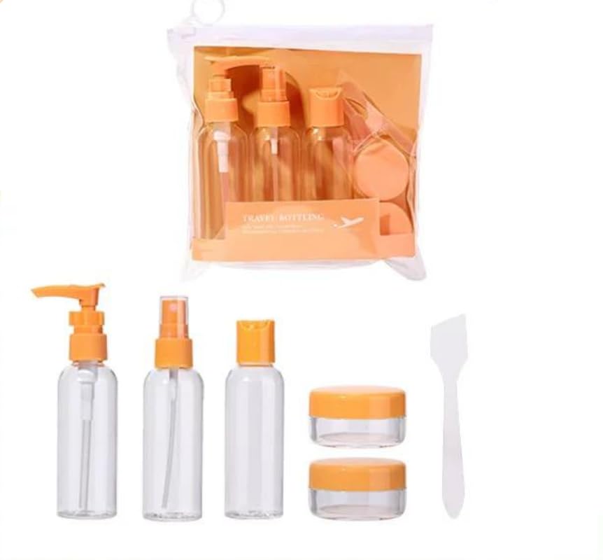 Travel Bottles Set of 6 - Divided, Empty Face Cream Canister, Squeeze, Mini Spray for Cosmetics, Convenient Lotion Set for Women - Multicolor