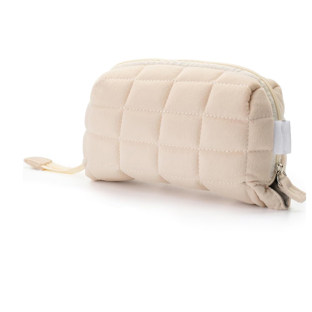 Large Capacity Pillow Pencil Case, Azonee Beige Pen Pouch, Plain pencil case, Soft and Durable Pencil Bag for School, College, and Makeup Essentials
