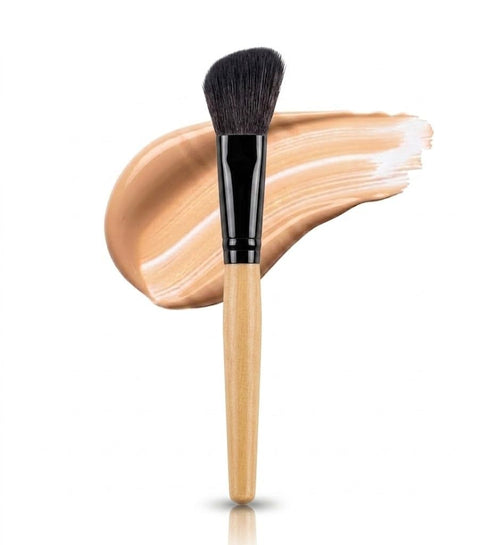 1pc angle Head large Foundation Makeup Brush & Blush Brush & Powder, Soft And Multifunctional Fiber For Daily Makeup-black