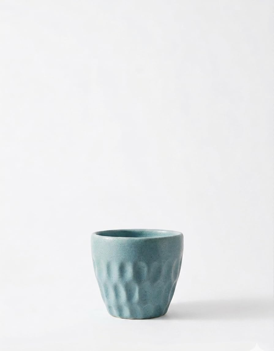 Handmade Ceramic Coffee Cup – Light Blue Matte Finish – Textured Minimalist Design – Modern Artisan Pottery for Coffee, Tea & Aesthetic Home Decor
