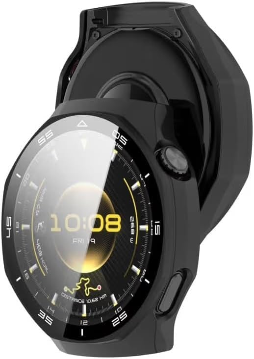 Next Store Compatible with Huawei Watch GT6 Pro 46mm Case Full Protective Cover with Built-in Screen Protector, Hard PC Shockproof Tempered Glass Sport Frame Numbered