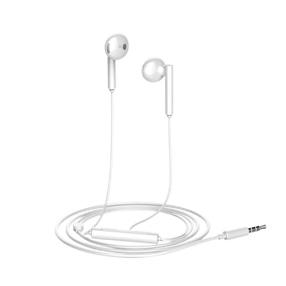 Huawei Honor AM115R Wired Earphones with Built-in Microphone And Controller Button Pure And Lossless Audio, Fits Various Smart Devices 3.5 mm Jack, 1.2M - White
