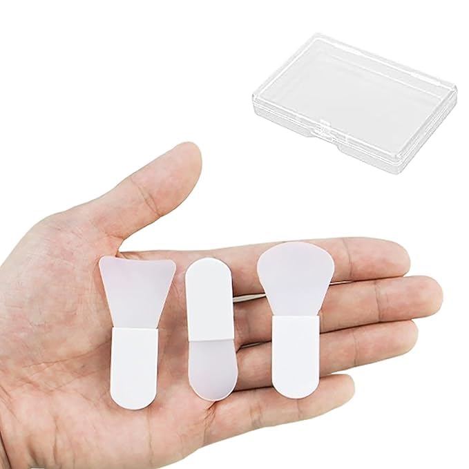 Silicone Face Mask Brushes 3 Pcs White Face Mask Brushes for Mud Eye Mask Lotion Portable