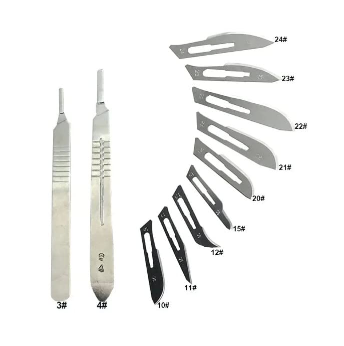 Carbon Steel Spotty Knives Blades with Scallop Handle DIY Cutting Tool PCB Animal Repair Wood Knife (#21)
