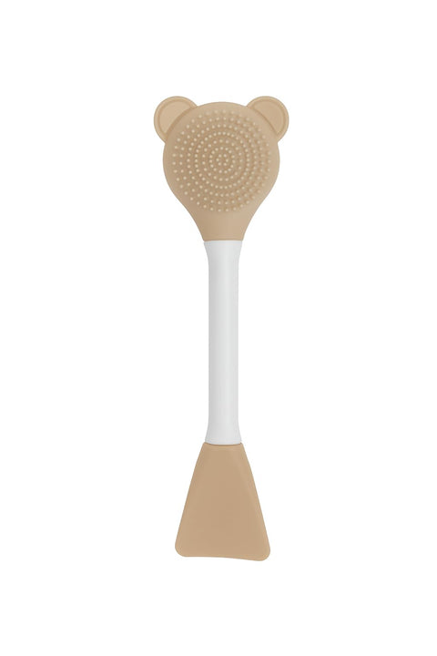 Silicone Face Mask Brush – Soft Facial Mask Applicator & Exfoliating Scrubber – Gentle Lips & Face Cleansing Tool for Clay, Cream & Gel Masks – Smooth Skin Care Brush (Beige)