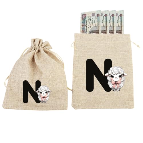 Money Gift Bags Eid al-Adha,with Letter (N), Cute Sheep Design1 piece