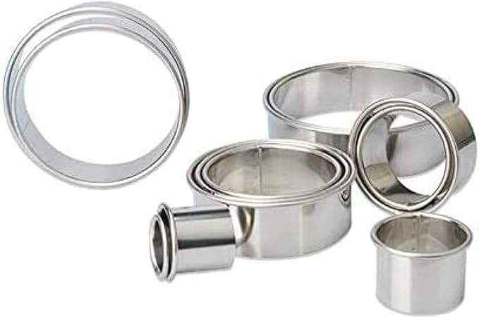 Round Cookie Cutter Set 11 Circle Pastry Donut Cutter Set Round Biscuit Cutter Circle Cutters Metal Baking Ring