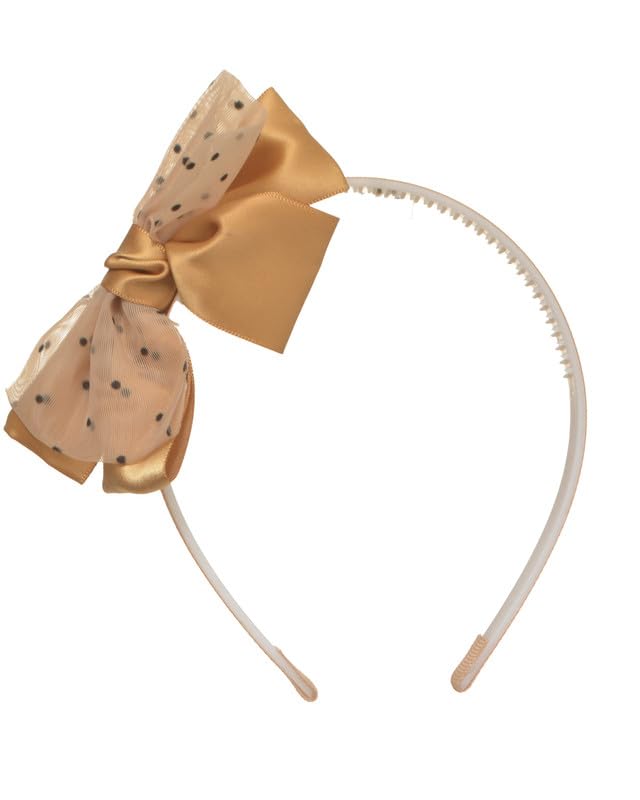 Girls Satin Bow Plastic Hair Bow Hair Bow - Brown, DR-A-S-192