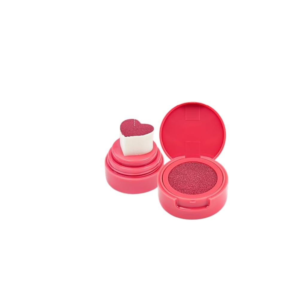 Liquid Blush Makeup Pink Cream Blush Face Tint Cheek Stamp with Heart Shaped Applicator Waterproof Matte Long Lasting Natural Looking Face Makeup (104)