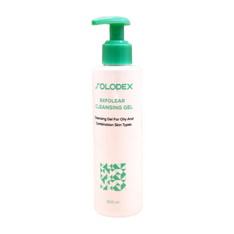 Solodex Exfolear Cleansing Gel 200Ml for Oily and Combination Skin with Anti-Bacterial