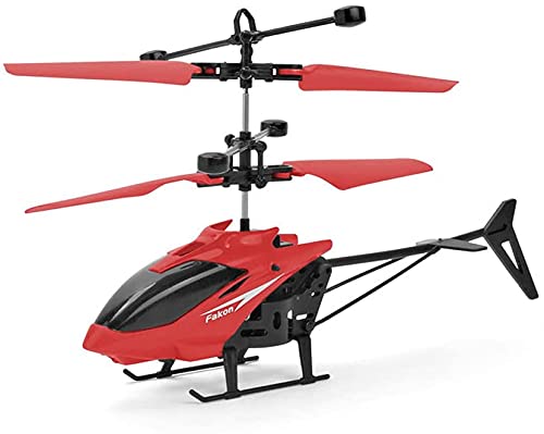 B&K Helicopter Toy Remote Control Flying Induction Hover And Remote Control Rechargeable Infrared Induction Drone Mini Led Flashing Light (RED)