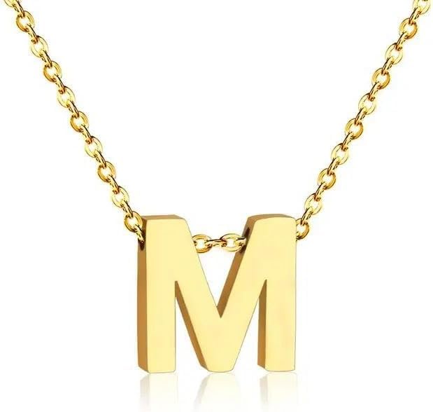 USHOP 18K Gold Plated Stainless Steel Tiny Letter Necklace Personalized Personalized Letter Necklace Multi Letter Name Necklace