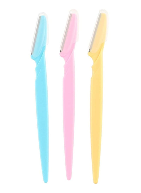 Tinkle 3-Piece Eyebrow Razor Kit Pink/Yellow/Blue