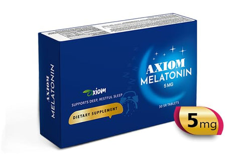 Axiom Melatonin 5mg with Vitamin B6, Tablets, 30 Count, Sleep Support Supplement