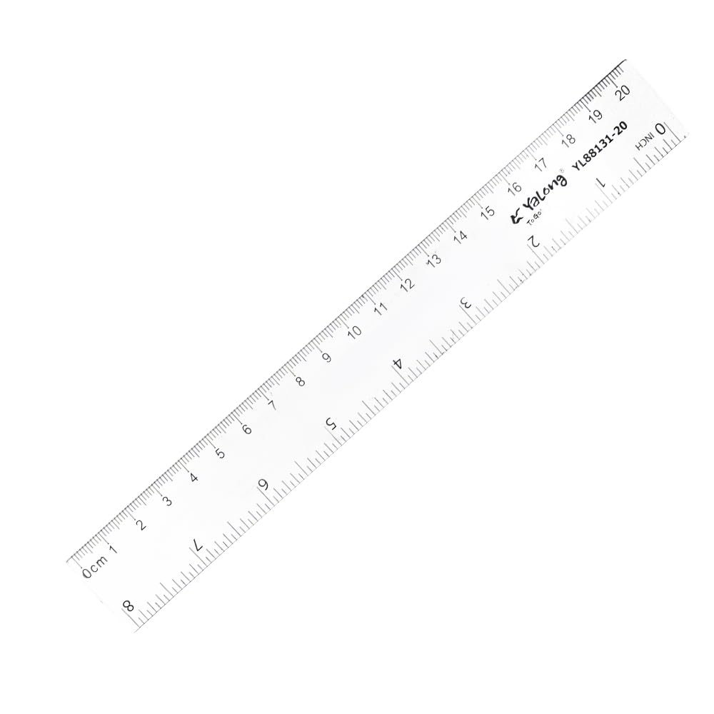 Elmaayergy 820 Y-48/YL88131-20 Plastic Ruler 20 CM With Durable Material, Suitable For School And Home