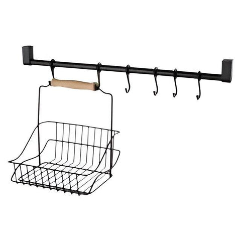 Spice Rack - Inch length steel wire basket with wall mounted suspension system, ideal for drying dishes, storing spices, and touching oil bottles, ideal for compact and organized kitchen spaces