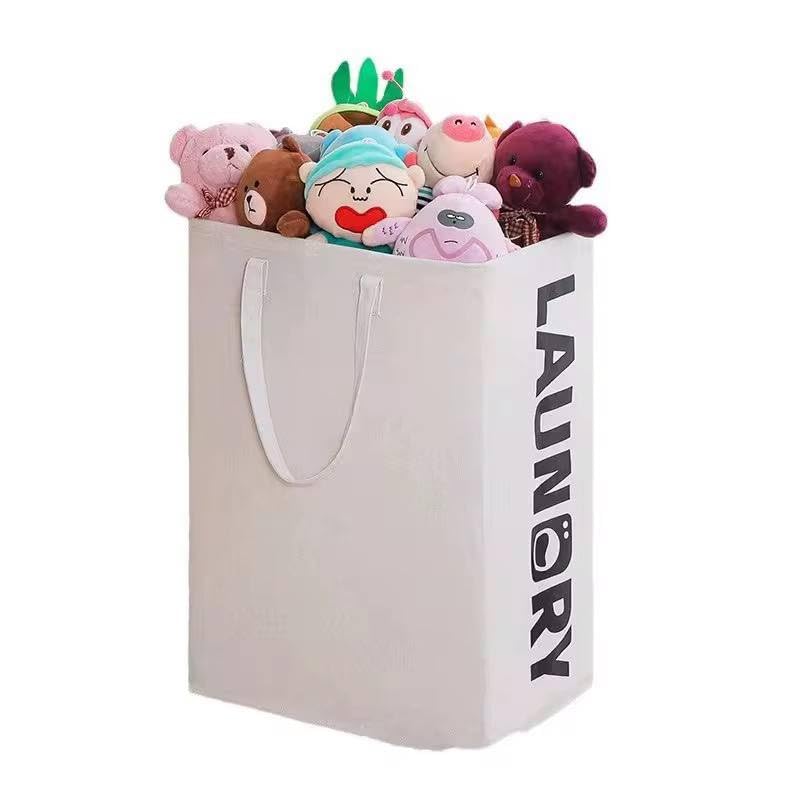 Laundry Basket & Toy - Foldable Linen, Practical and Stylish Design Versatile Small (White)