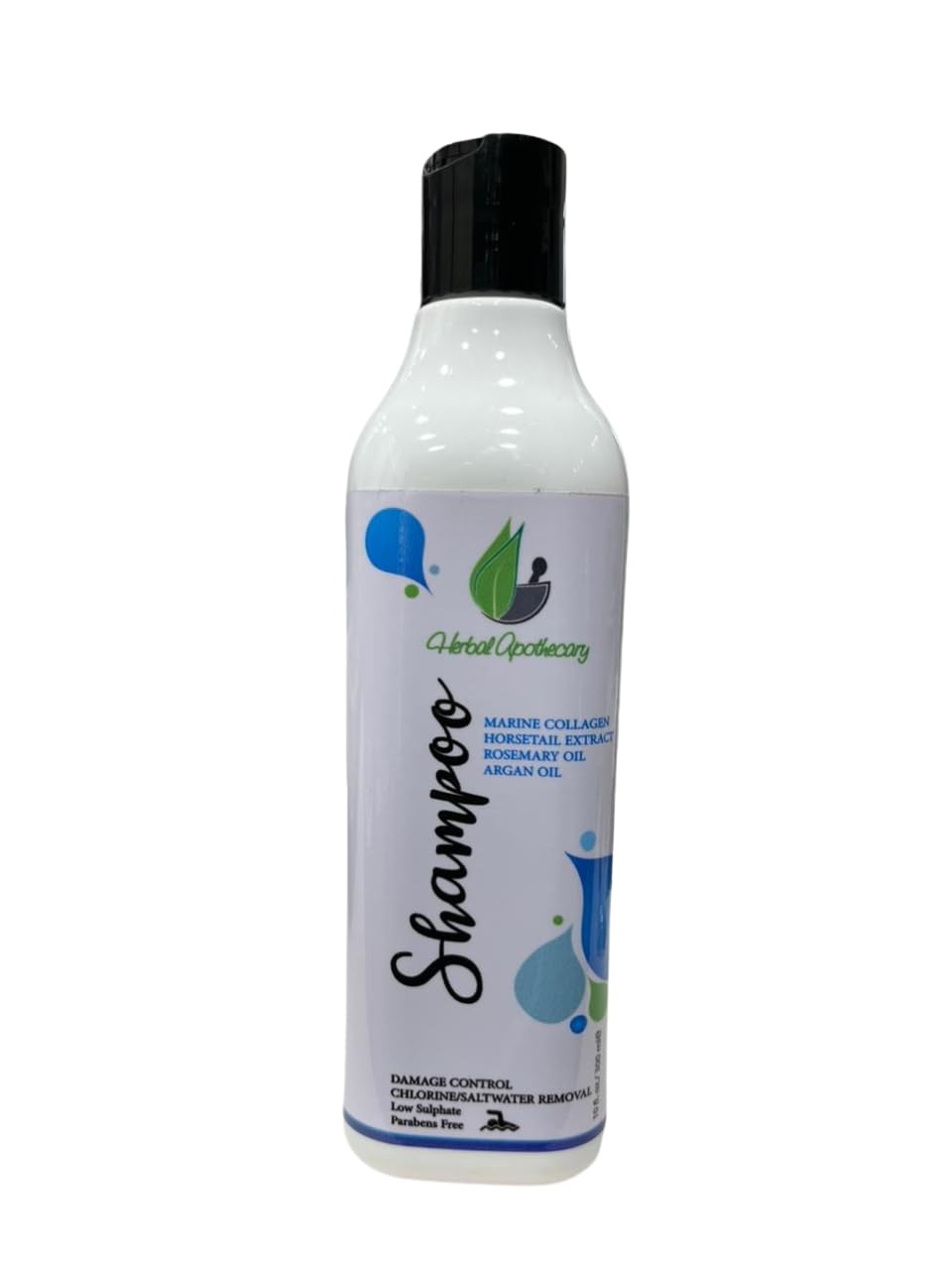 Herbal Apothecary Marine Collagen Shampoo, Horsetail Extract, Rosemary Oil, Argan Oil, Damage Control, Sulfate & Paraben Free