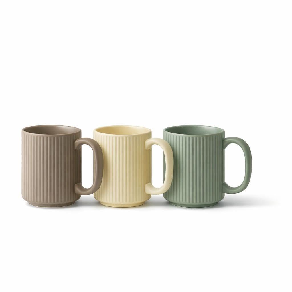 Dishwasher Safe Mugs - Treat yourself to these happy floral porcelain coffee mugs with a yellow‑green dipped base, designed for easy dishwasher cleaning, perfect for coffee rituals. (5Model)