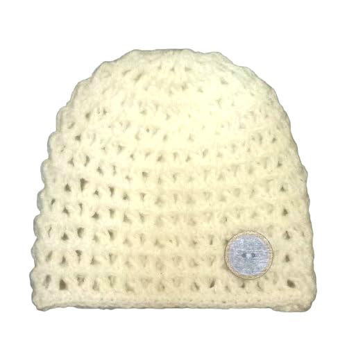 BABY CROCHET SOFT BEANIE (0-3 MONTHS) off-white