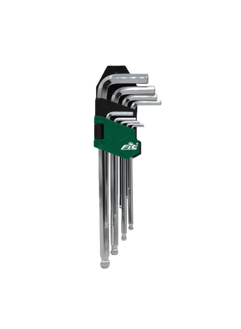 Long Ball Point Hex Key Set 1.5â€“10mm Cr-V â€“ Allen Key Set Professional â€“ Model 49056150