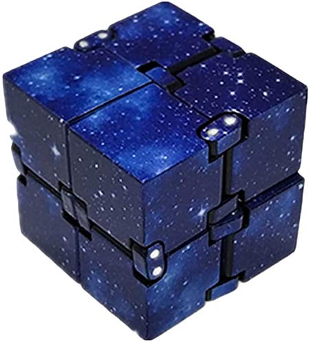 Rmeet Infinity Cube, Plastic Magic Cube PVC Mini Finger Infinity Cube Handy Fidget Game for Children Adults Killing Time ADD ADHD Anxiety Disorder Silver
