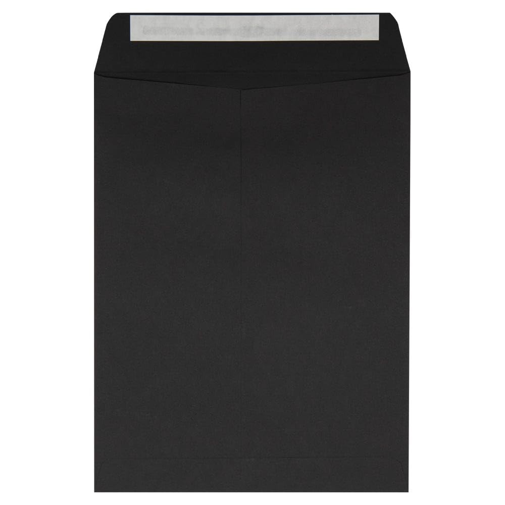 LUXPaper 9 x 12 Open-End Envelopes in 80 lb. Midnight Black for Mailing a Business Letter, Catalog, Financial Document, Magazine, Pamphlet, 50 Pack (Black)
