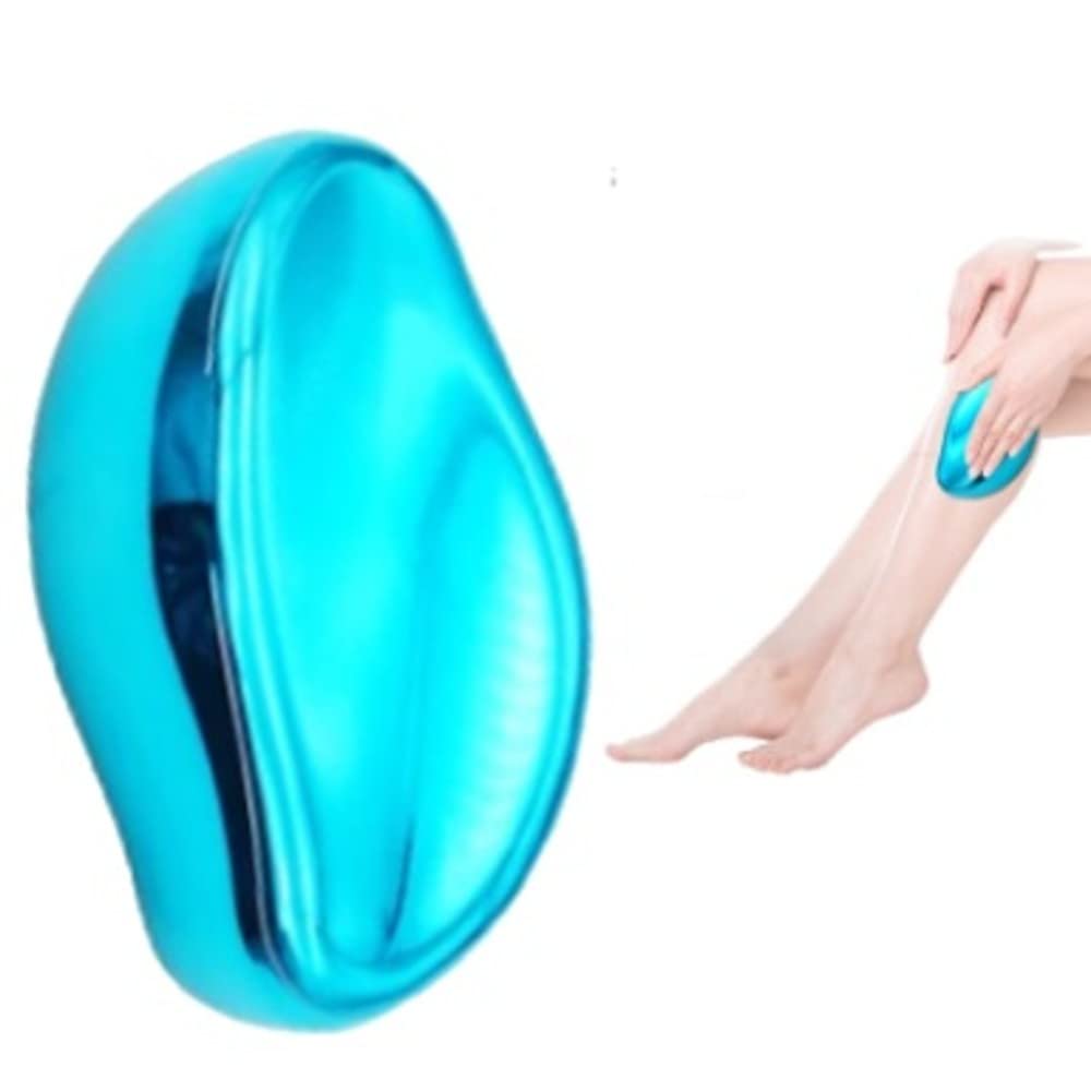 2in1 Crystal Hair Eraser & Exfoliator | Painless Hair Removal Stone | No Shaving Hair Erasing Exfoliator | Magic Epilator | Men Women Silky Smooth Skin (BLUE), Pack of 1, 66 grams