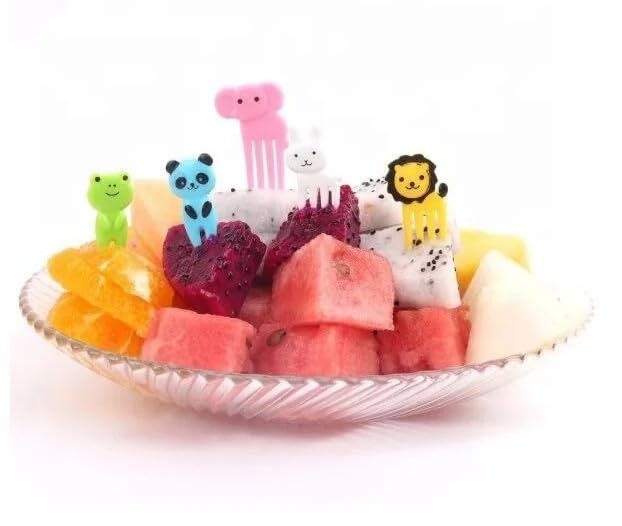 10 pieces Cute Cartoon Animal Food Fruit Picks Forks for Kids Bento Box Lunch Box Fruit Party Picks Accessories شوك جميلة للاطفال (Elephant)