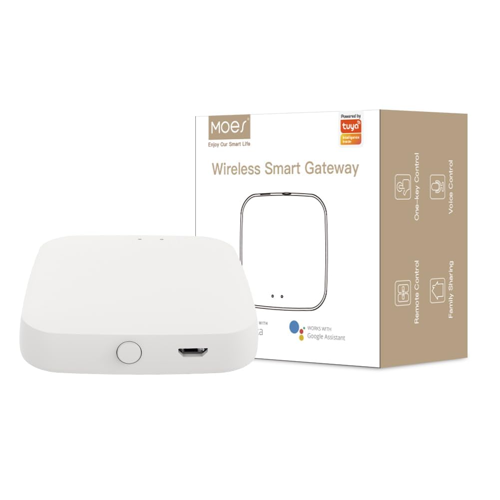 Tuya Bluetooth Fingerbot Hub, EXCEFORE WiFi Smart Home Hub, Smart Home Bridge, App Remote Control, Compatible with Smart Life App and Alexa, Google Home