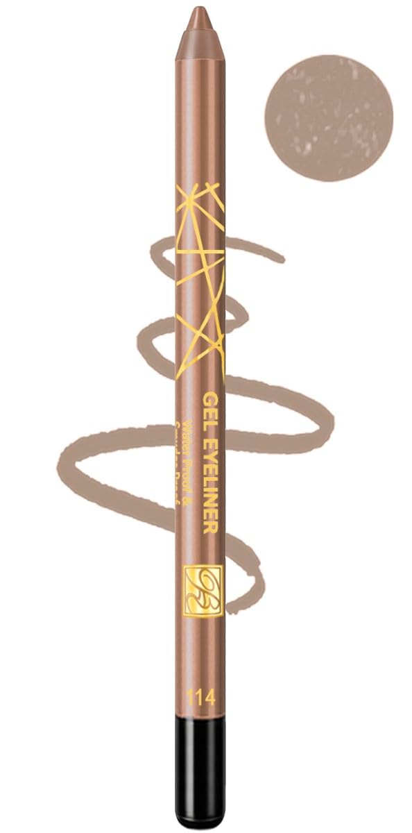 Rose Bery - Gel Eyeliner, Waterproof & Smudge Proof, Ultra Long Wear & Smooth Glide Formula, 1.2 GM, Model - RB-0922 (Apricot, 114)