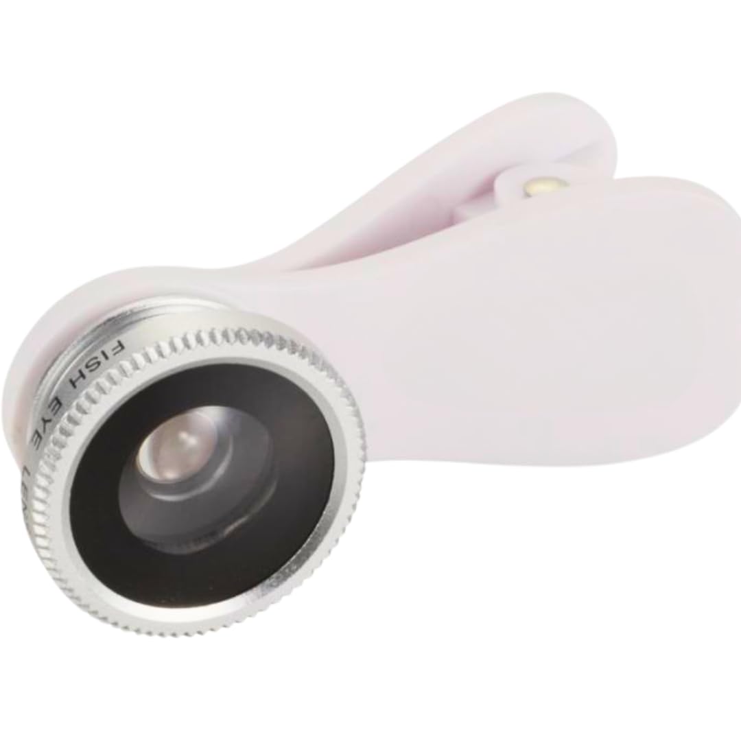 3-in-1 Fish Eye Cell Phone Camera Lens Kit, Wide Angle, Macro, and Fisheye Lens for Smartphone and Camera Photography, Portable Clip-On, Optics for Travel, Portraits, and Landscapes (White and Sliver)