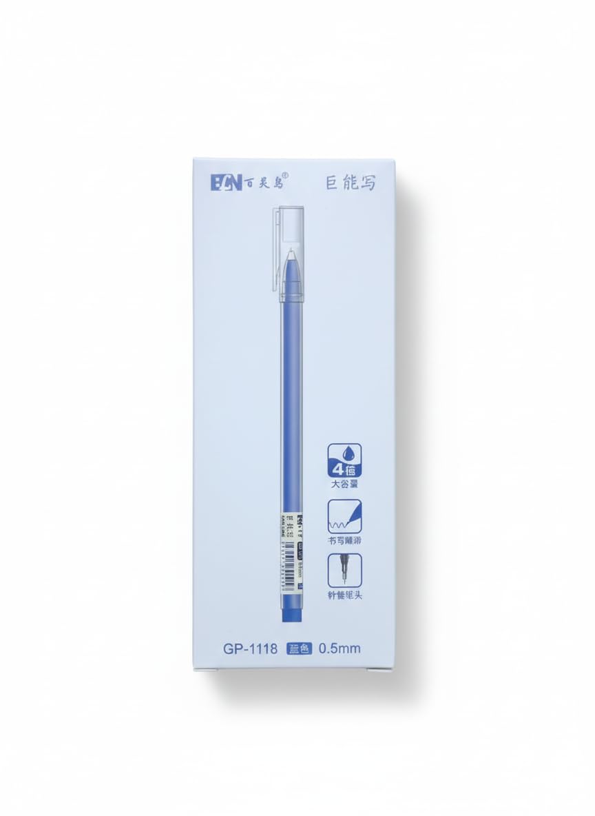Smooth-Flow 0.5mm Blue Gel Ink Pens – Quick-Drying, Smudge-Free Writing – Pack of 12 for Office, School & Daily Use