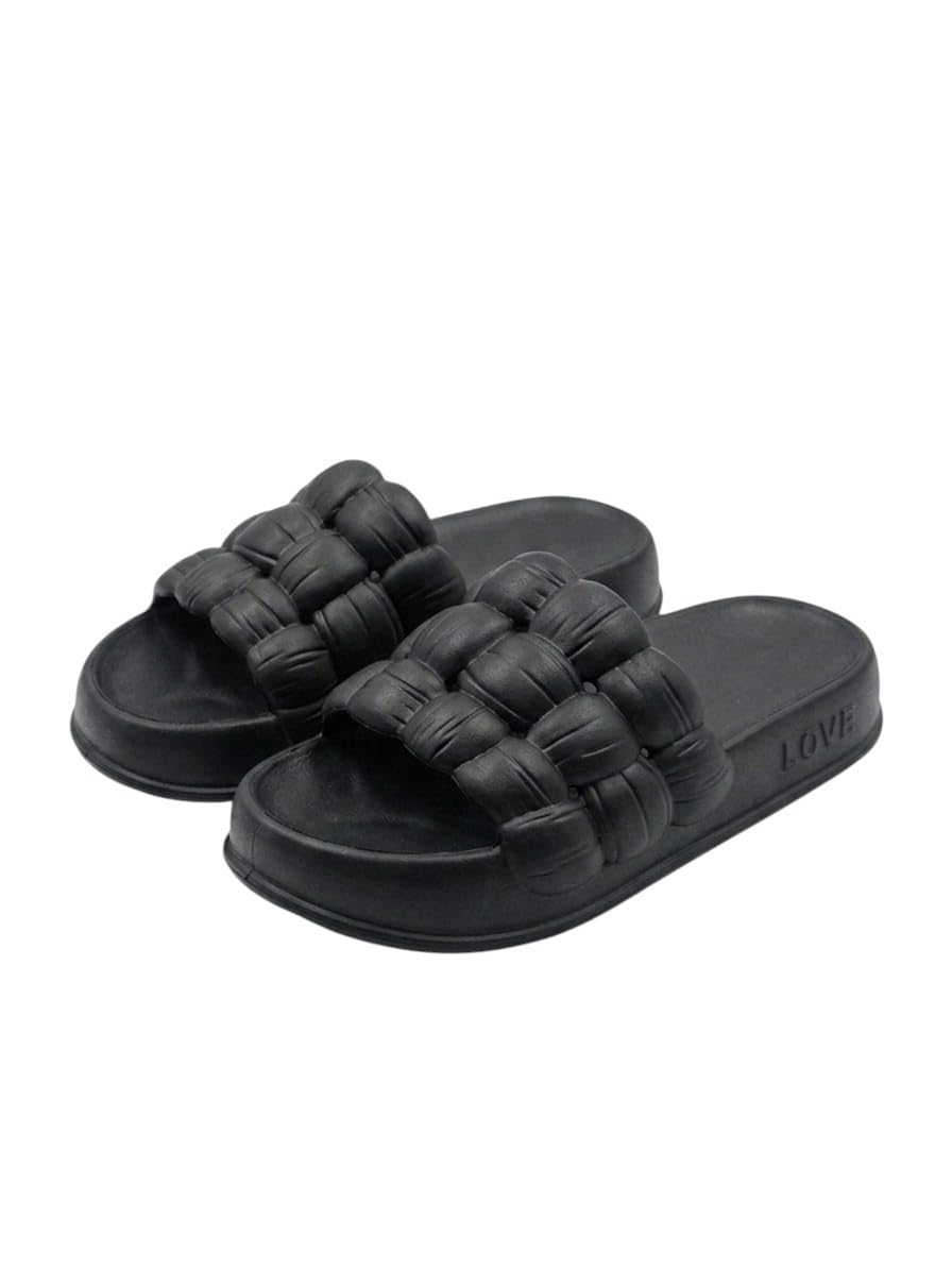 Romba Women's Platform Comfort Braided Fashion Slippers – Light and Comfortable for Everyday Use, Beach & Home – Soft Padded Sole