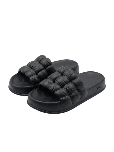 Romba Women's Platform Comfort Braided Fashion Slippers – Light and Comfortable for Everyday Use, Beach & Home – Soft Padded Sole