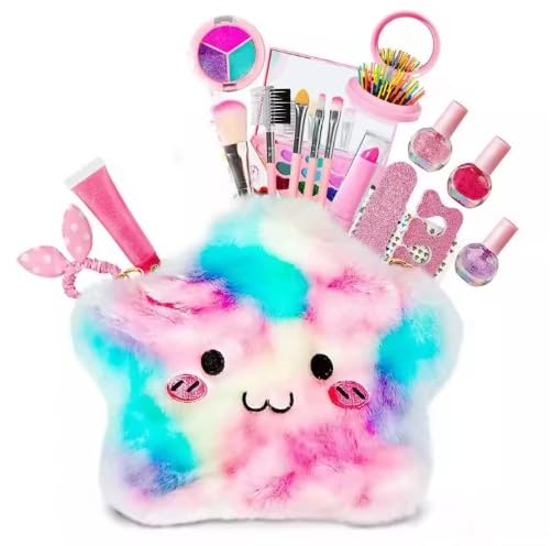 KIDSZONE Princess Washable Makeup Bag – Cute Birthday Gift, Portable Cosmetic Pouch for Women & Girls (Accessories May Vary)