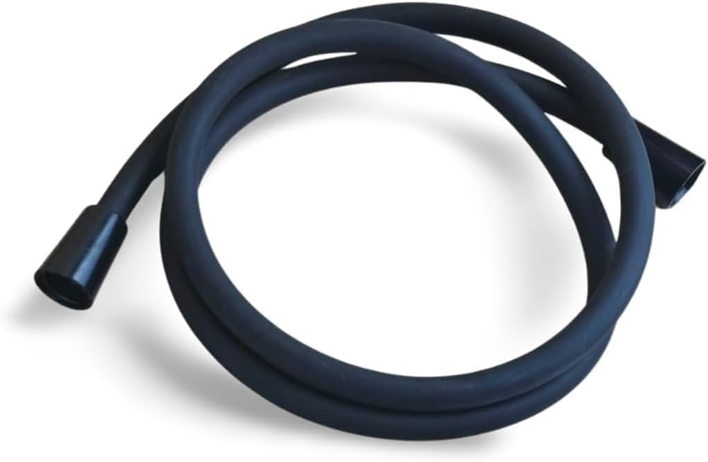 Shower Hose 150cm Long – Thermal Leather Rust Resistant – Flexible & Durable Anti-Twist – Elegant Design for Bathroom (Black)