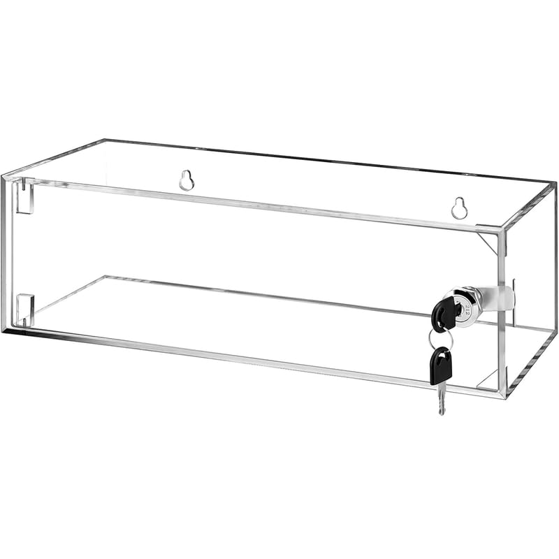 Best Media Acrylic Refrigerator Medicine Lock Box with Keys and Mounting Hardware, Wall Mount Locking Cabinet for Medicine Storage – 33 × 13 × 10.2 – Clear