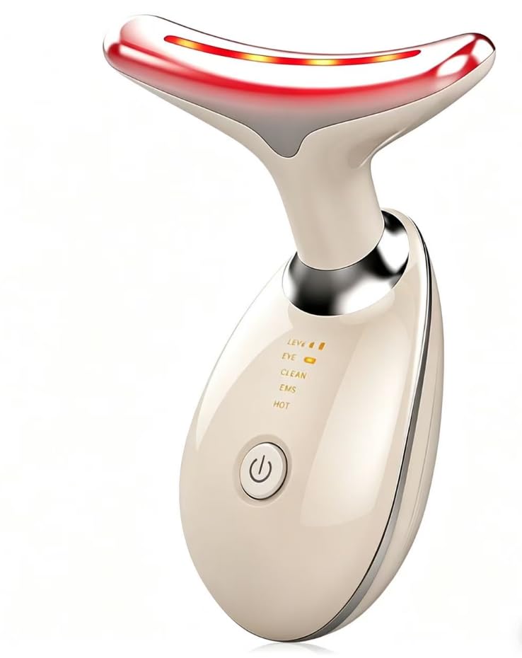 Facial Massager, 7 Colours Radiofrequency Face, 3 Modes Anti-Wrinkle Beauty Device, 45°C EMS Gua Sha Face, Anti-Wrinkle Face Massager Electric Lifting for Toning Jawliner Cleansing