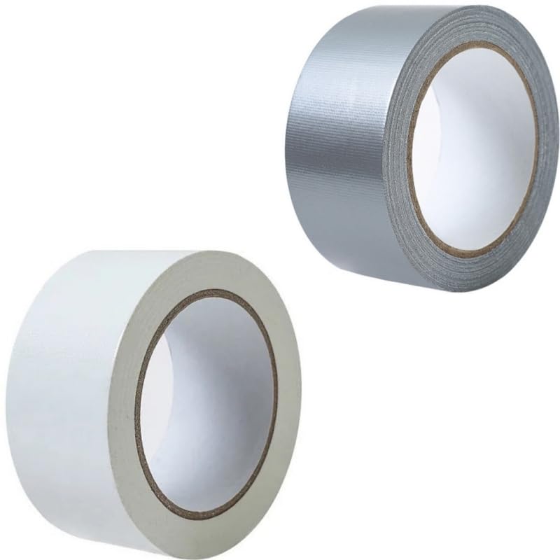 2 Rolls Duct Tape, Super Strong Adhesive No Residue Sticky Tape, Adheres to Multiple Surfaces, Tear by Hand, Sticks Instantly, Perfect for Home & Shop Use,2" in x 11yard