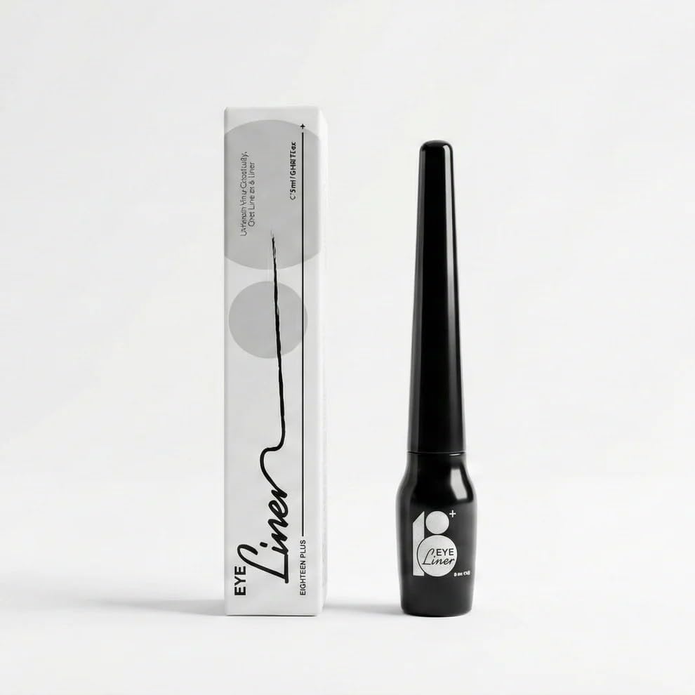 Liquid Eyeliner, Black, Precision Tip, Quick-Drying, Transfer-Resistant, Long-Lasting Formula, 5ml