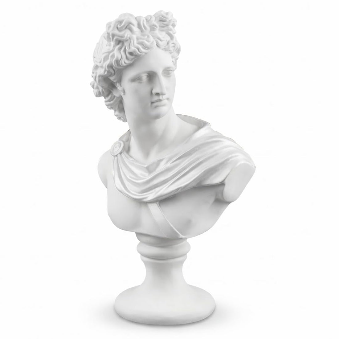 White Greek Statue Home Decor – Classic Apollo Resin Statue – Office & Living Room Art Height 30 centimeters